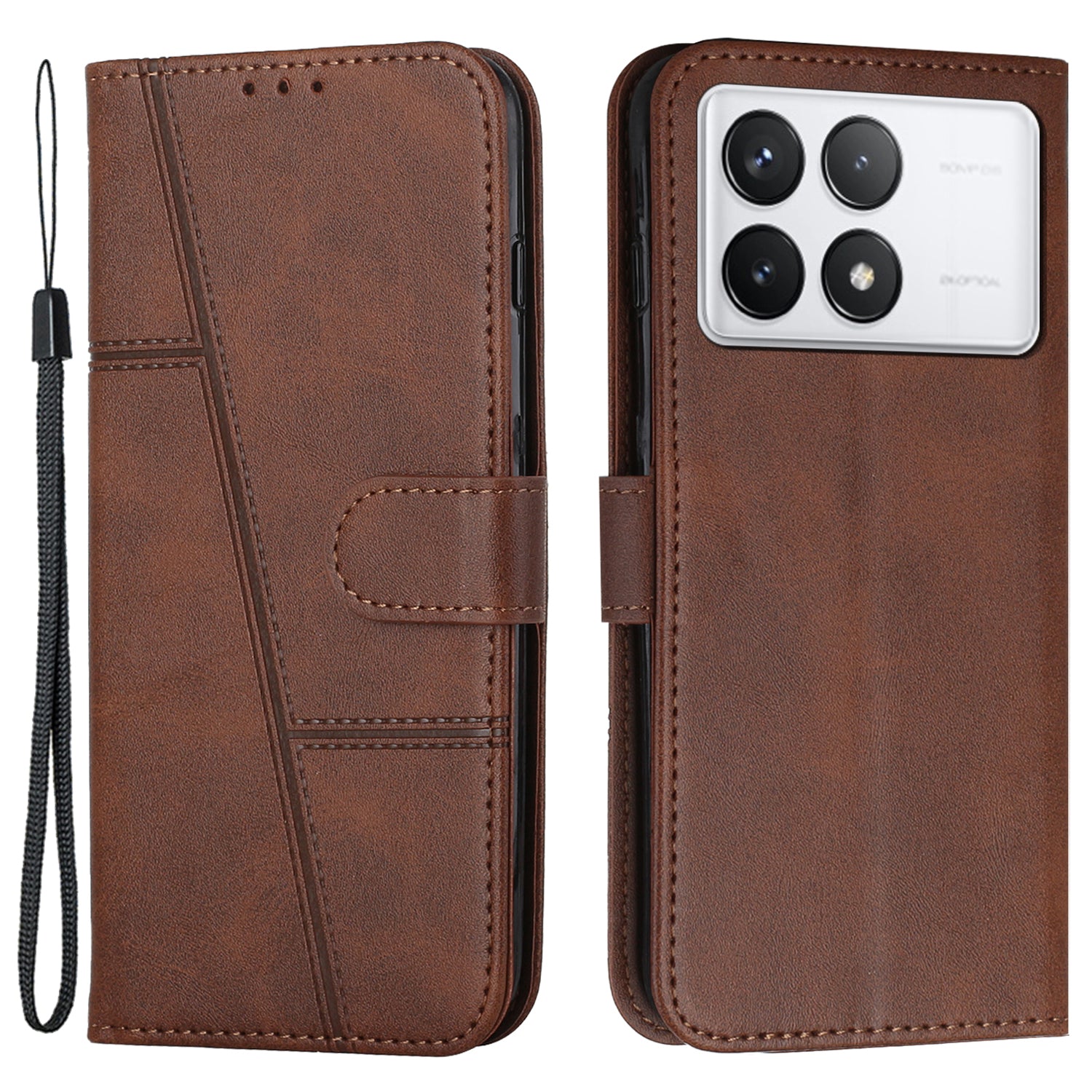 For Xiaomi Redmi K70E 5G / Poco X6 Pro 5G Wallet Case Leather Phone Cover Folding Stand - Black For Xiaomi Redmi K70E 5G / Poco X6 Pro 5G Wallet Case Leather Phone Cover Folding Stand - Black